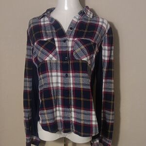 Polly & Esther Multicolor Plaid Long Sleeve Shirt